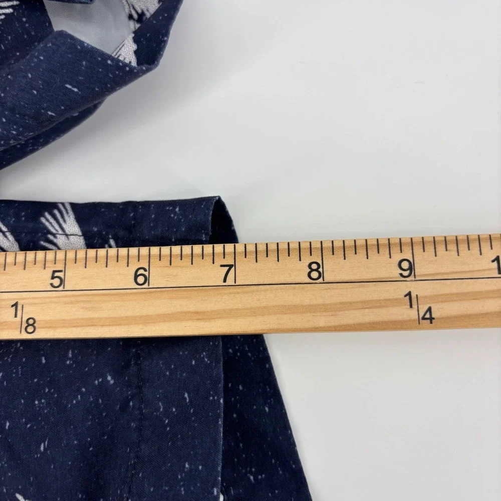Maamgic Swim‎ Trunks Mens Medium Navy Blue Excellent Palm Tree Print 7in Inseam